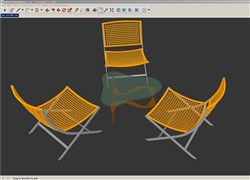 休闲藤椅茶几的sketchup模型