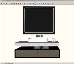 浴室柜洗漱台浴室镜的sketchup模型
