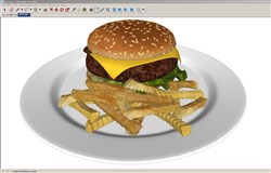 汉堡薯条食物的sketchup模型