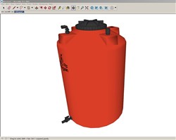 红色储水罐的sketchup模型