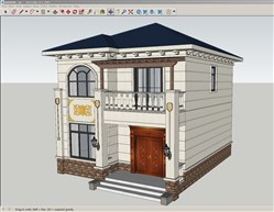 简欧自建房两层别墅的sketchup模型