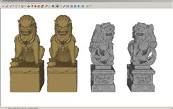 石狮子雕塑的sketchup模型