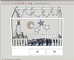 北欧儿童床的sketchup模型