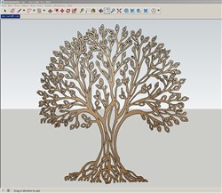 装饰树墙饰品的sketchup模型