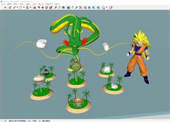 七龙珠孙悟空多场景的sketchup模型