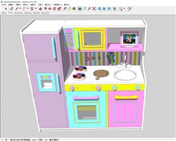儿童仿真厨房玩具的sketchup模型
