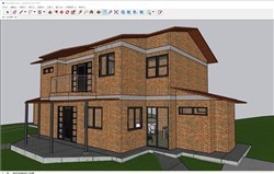 红砖住宅别墅的sketchup模型