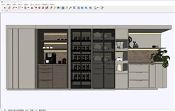组合柜酒柜的sketchup模型