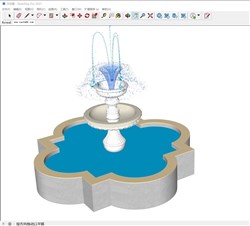 欧式喷泉的sketchup模型
