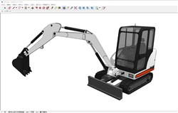 挖机挖掘机钩机的sketchup模型