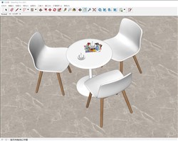 休闲洽谈桌椅的sketchup模型