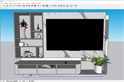 电视柜电视机的sketchup模型