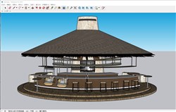 茅草吧台酒吧的sketchup模型