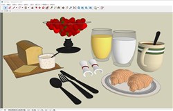 丰盛的早餐食物的sketchup模型
