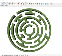 圆形绿色迷宫的sketchup模型