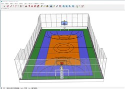 室外篮球场的sketchup模型