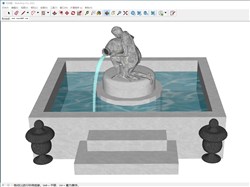 欧式流水景观雕塑的sketchup模型