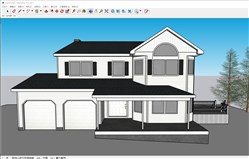 欧洲坡屋顶住宅的sketchup模型