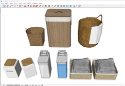 装饰收纳竹篮的sketchup模型
