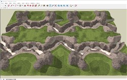 山地地形峡谷的sketchup模型