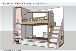 双层床上下铺的sketchup模型