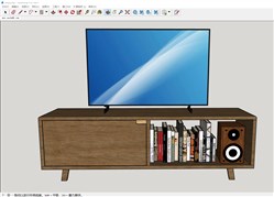 简易木质电视柜的sketchup模型