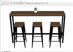 简易餐桌椅的sketchup模型