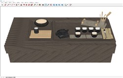 日式茶台茶具的sketchup模型
