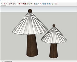 伞状台灯桌灯的sketchup模型