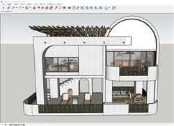 地中海风格民宿酒店的sketchup模型