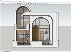 突尼斯地中海风格别墅的sketchup模型
