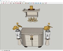 边柜和案几的sketchup模型