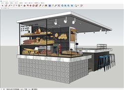 蛋糕面包店烘培的sketchup模型