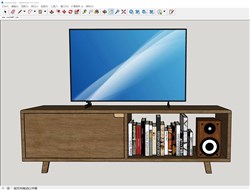木质电视柜的sketchup模型