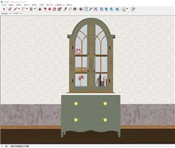 复古边柜的sketchup模型