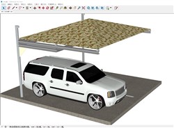 汽车停车棚遮阳棚的sketchup模型
