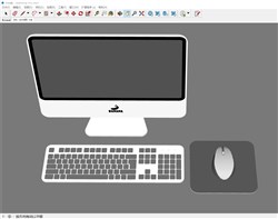 电脑显示器键盘鼠标的sketchup模型