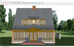 美欧坡屋顶住宅的sketchup模型