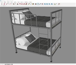 铁架床上下铺的sketchup模型