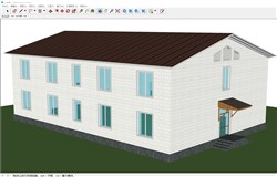 坡屋顶厂房的sketchup模型