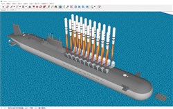 军事潜艇垂发的sketchup模型