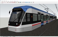 轻轨列车火车的sketchup模型