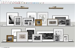照片装饰画摆件的sketchup模型