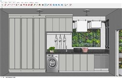 洗衣房晾衣架的sketchup模型