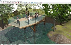 观景桥梁平台的sketchup模型