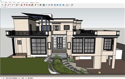 下沉式别墅住宅的sketchup模型