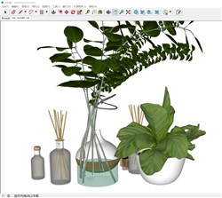 花瓶摆件装饰的sketchup模型