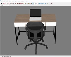 简约电脑桌办公椅的sketchup模型