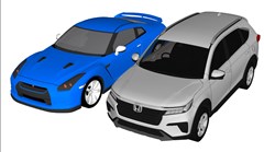 私家车汽车的sketchup模型