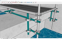 金属管材搭建的桥sketchup模型